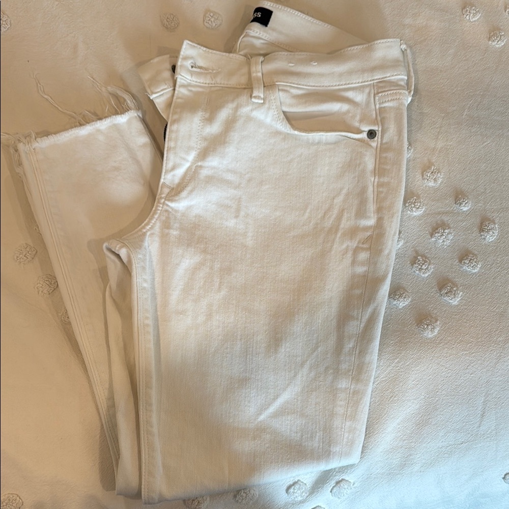 Express Women's White Cropped Jeans